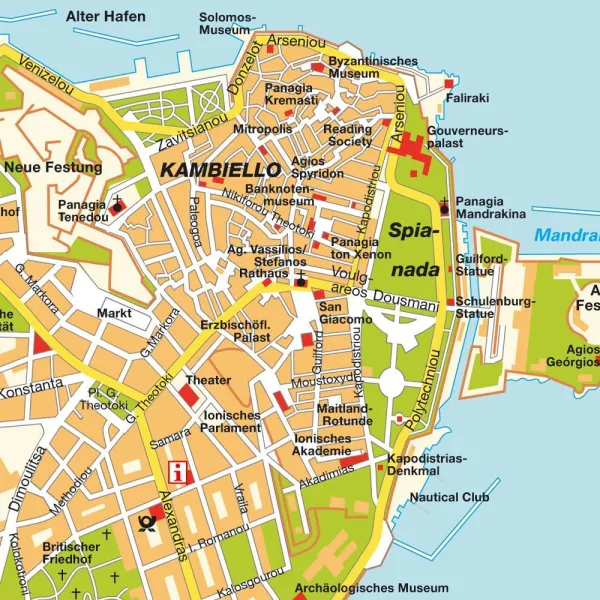 Korfu Stadtplan